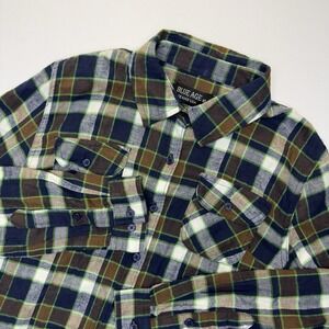 Blue Age Jeans USA Button Front Flannel Blouse, Multicolor Plaid Size XL Youth‎